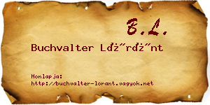 Buchvalter Lóránt névjegykártya